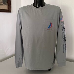 Vineyard Vines LS T Shirt Sailboat Gray M